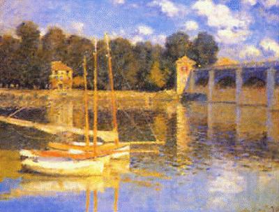 Claude Monet Le Pont d'Argenteuil Norge oil painting art